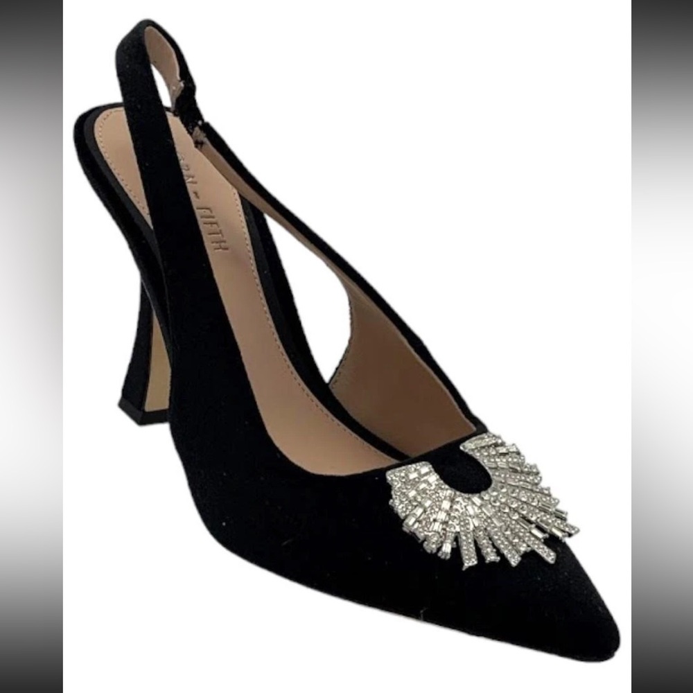 Born on Fifth Antonio Melani Millie heel slingback 10 silver